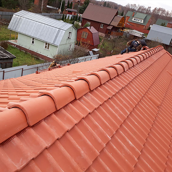 Монтаж кровли из цементно-песчаной черепицы в Южноуральске и Челябинской области